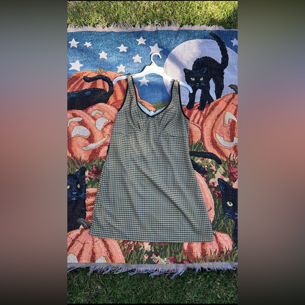 Romwe Yellow plaid dress